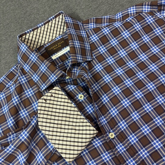 Thomas Dean Other - Thomas Dean‎ Men's Blue and Brown Checkered Shirt